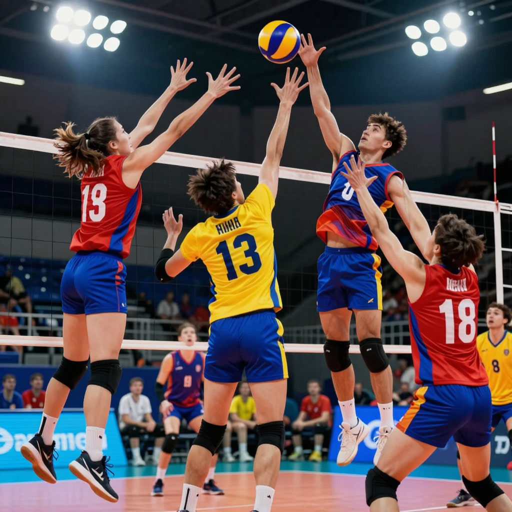 Volleyball player in action